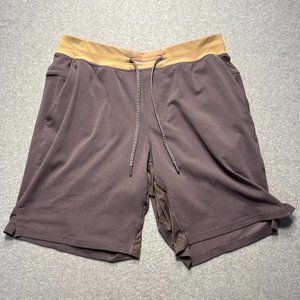 Lululemon Shorts Mens Large Purple Elastic Waist Drawstring Athletic 9 Inseam